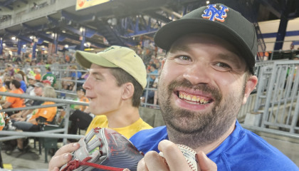 2024 Russell Parsons from Worthington Way Ira he was at the Mets game in Syracuse and the Mets coach gave him a Mets baseball glove v2.